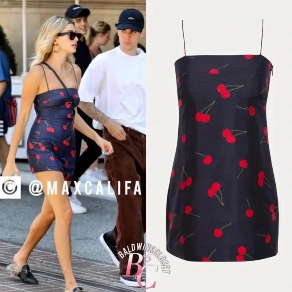 Realisation Par Navy Mini Dress with Red Cherry Print - Picture 2 of 8